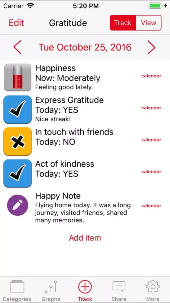 Capturas de tela do Gratitude & Happiness Journal