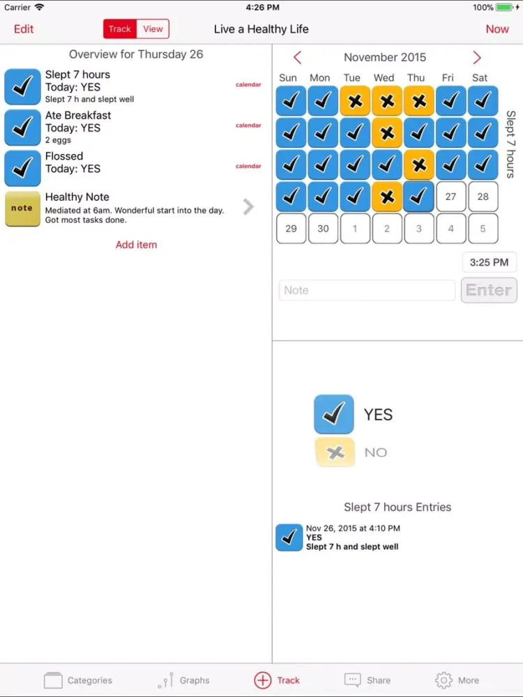 Habits Pro iPad 应用截图