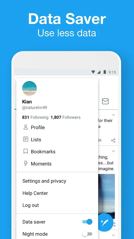 Zrzuty ekranu Twitter Lite