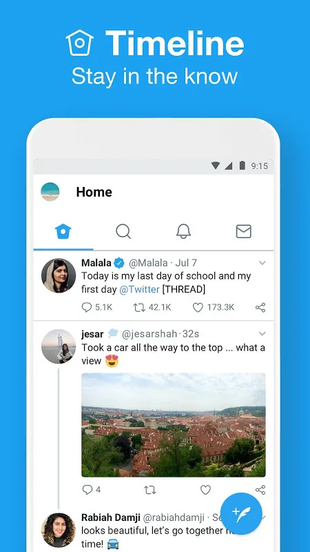 Zrzuty ekranu Twitter Lite