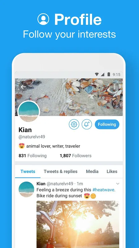 Zrzuty ekranu Twitter Lite