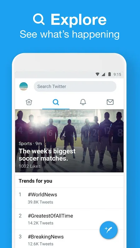 Zrzuty ekranu Twitter Lite