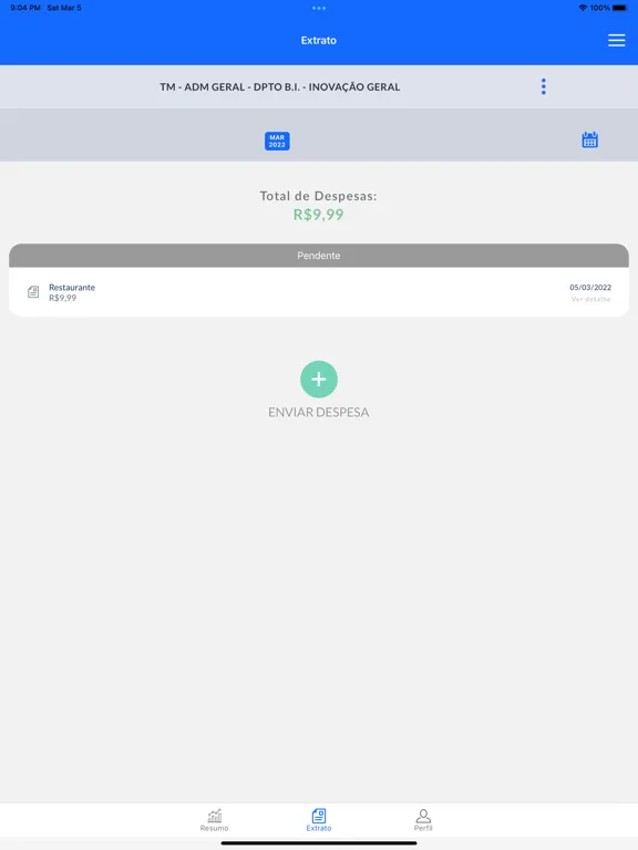 ภาพหน้าจอของ My Expense iPad 
