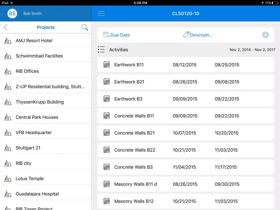 iTWO 4.0 Progress iPad  स्क्रीनशॉट