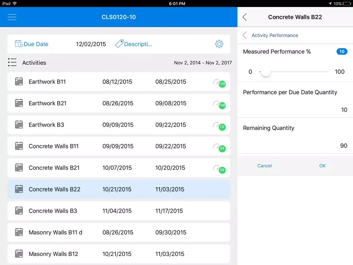iTWO 4.0 Progress iPad  स्क्रीनशॉट