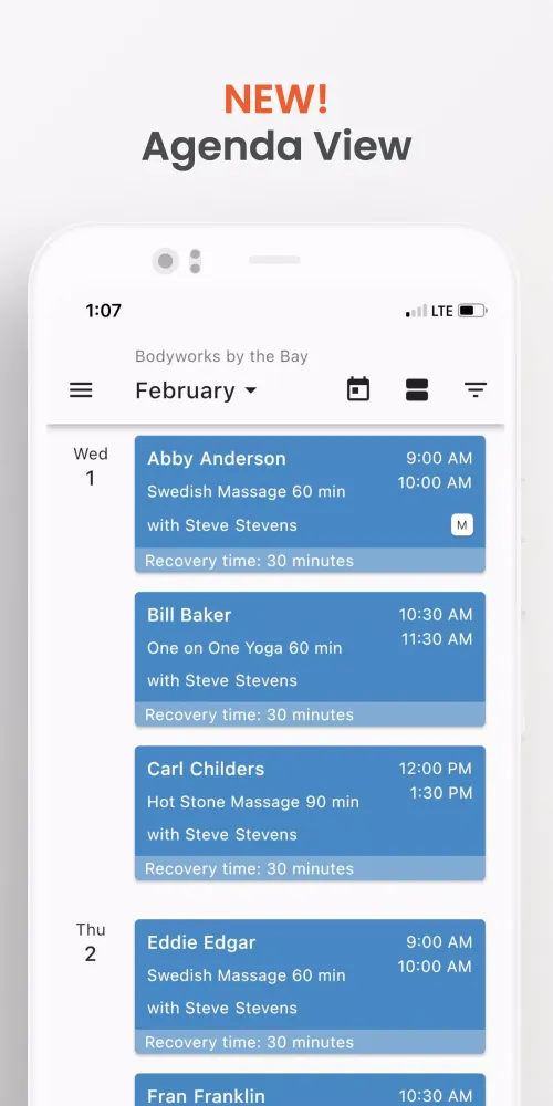 ภาพหน้าจอของ MassageBook Manager