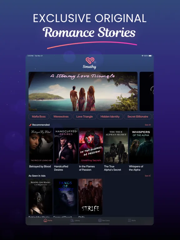 Smuthy: Read Romance Stories iPad  Screenshots