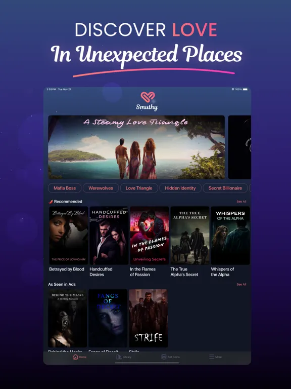 Smuthy: Read Romance Stories iPad  Screenshots