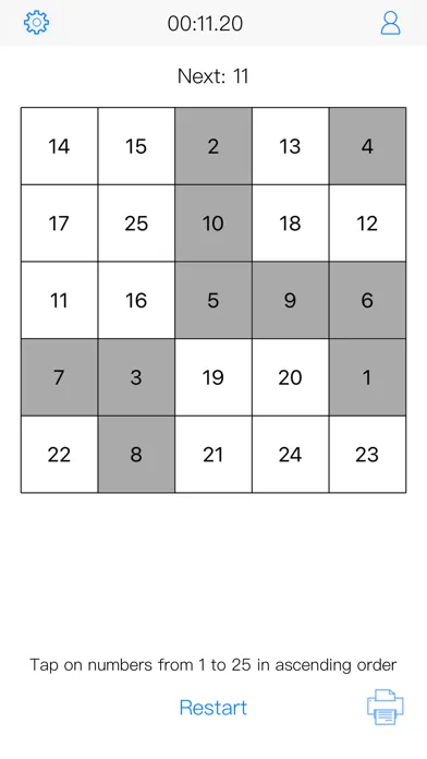 Ảnh chụp màn hình của Schulte table - fast reading.