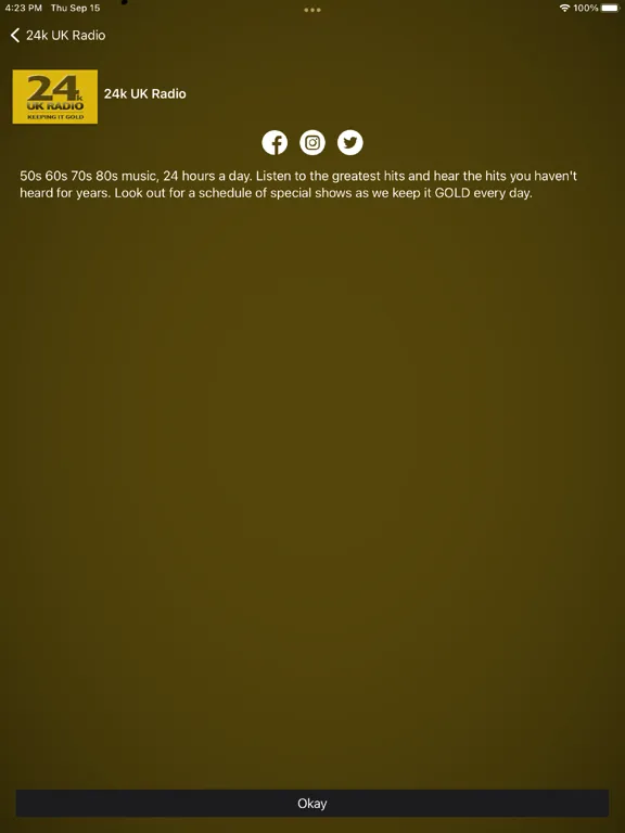 Zrzuty ekranu 24k UK Radio iPad 