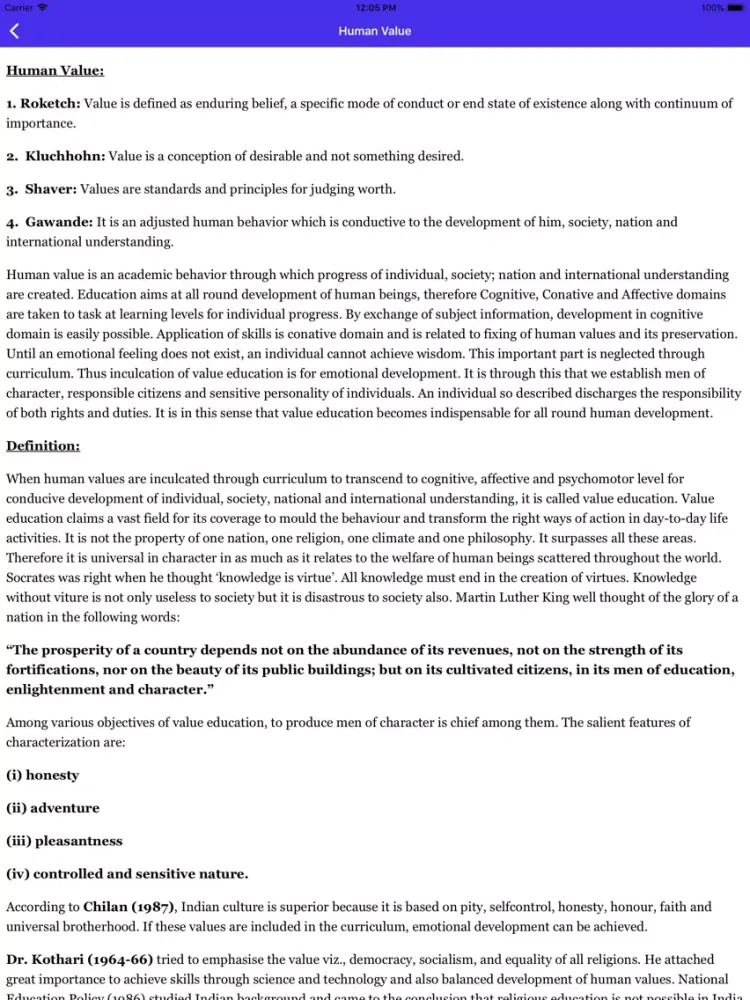 ภาพหน้าจอของ Human Value Ethics iPad 