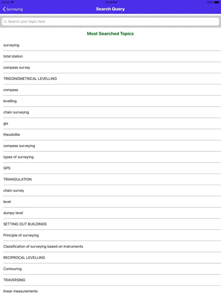 Screenshot di Surveying iPad 