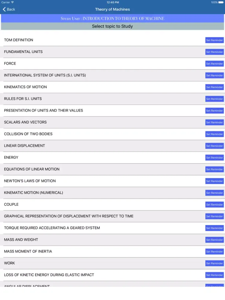Tangkapan skrin Theory Of machines iPad 