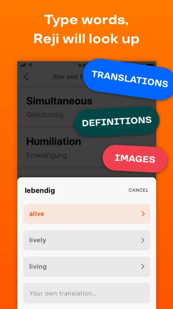 Reji – Vocabulary Builder App Screenshots