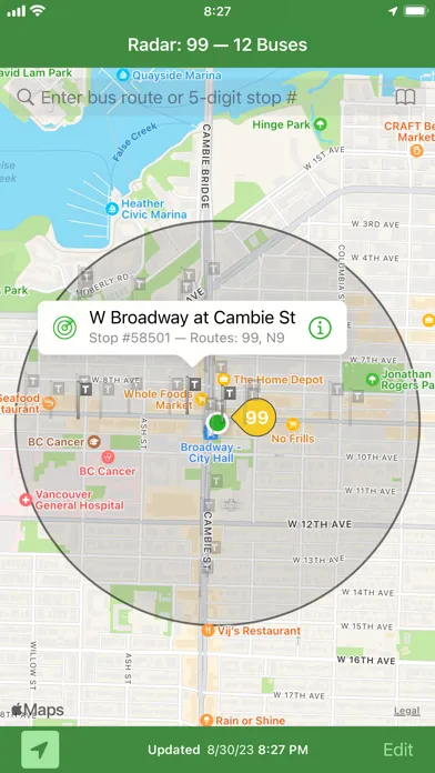 Radar: Metro Vancouver Buses Ekran Görüntüleri