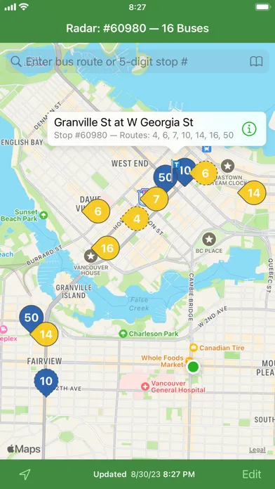 Radar: Metro Vancouver Buses Ekran Görüntüleri
