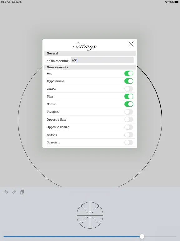 Tangkapan layar Trgnmtry iPad 