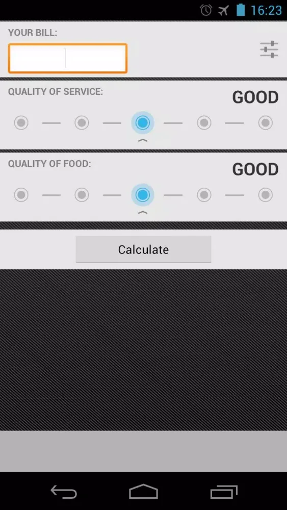 Capturas de tela do Tip Calculator