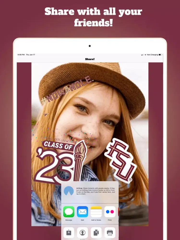 Captures d'écran de FSU Class of '23 Selfie Stikis iPad 