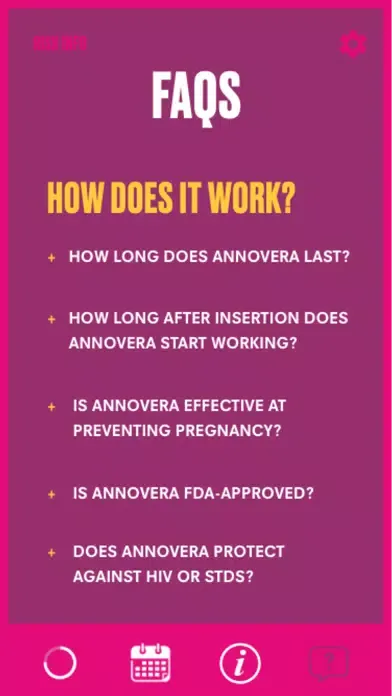 ภาพหน้าจอของ ANNOVERA Birth Control Tracker