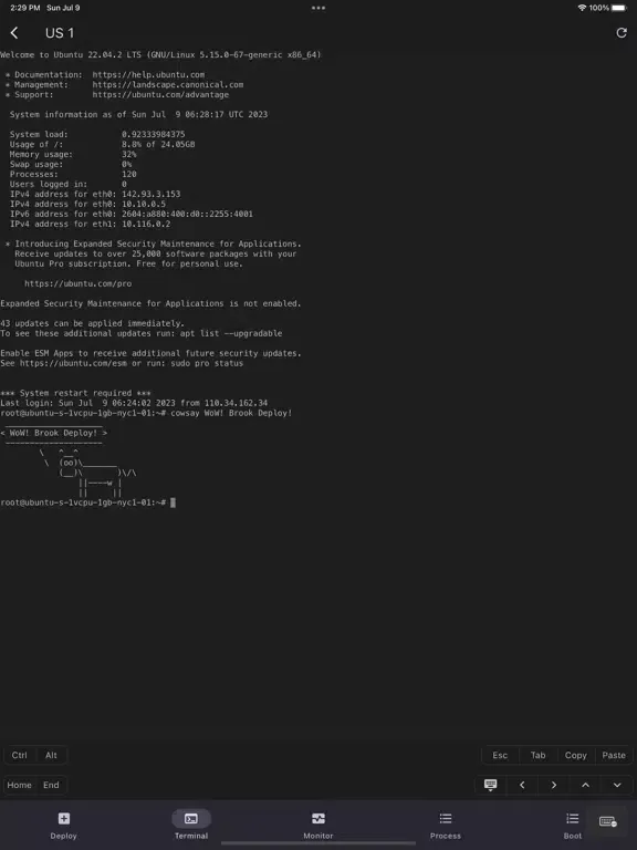 Brook Deploy iPad  Screenshots