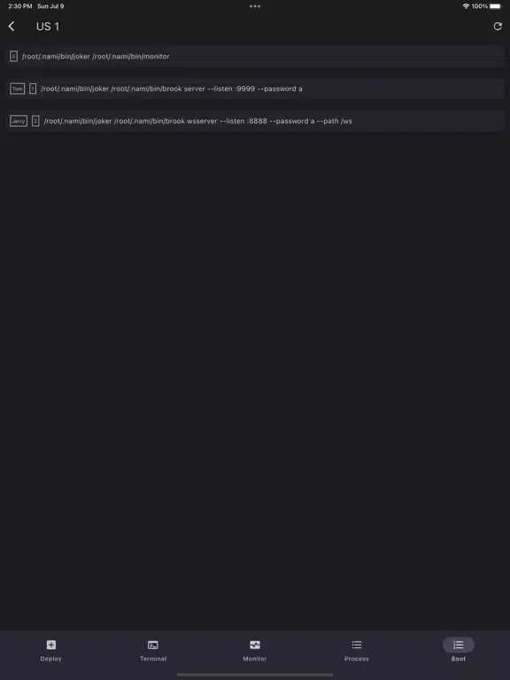 Brook Deploy iPad  Screenshots