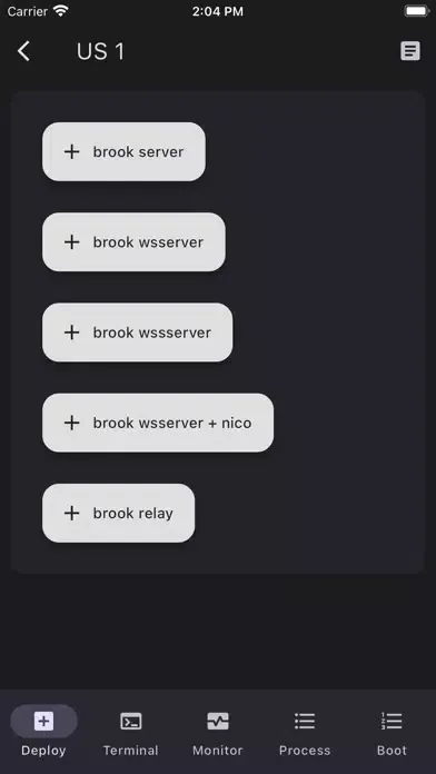 Brook Deploy Screenshots