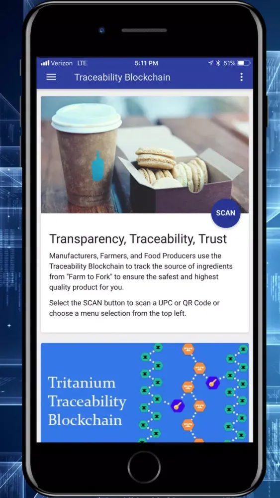 Capturas de tela do Traceability Blockchain