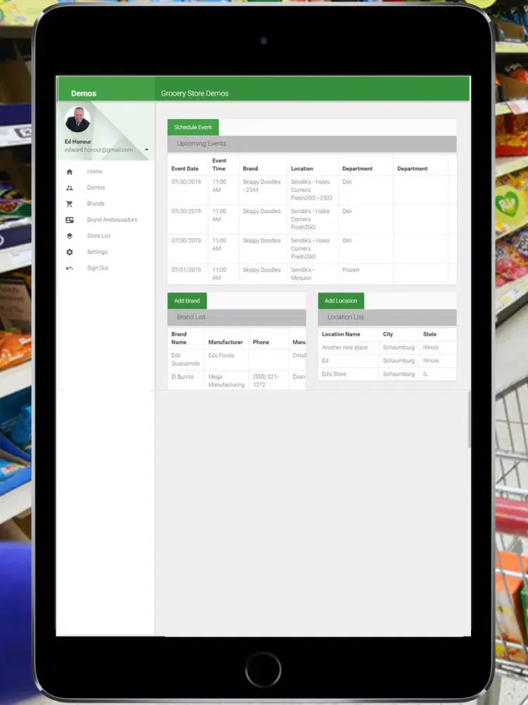 Capturas de tela do Grocery Store Demos iPad 