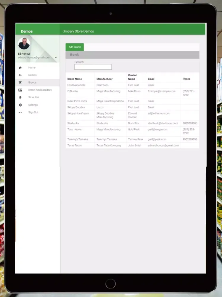 Capturas de tela do Grocery Store Demos iPad 