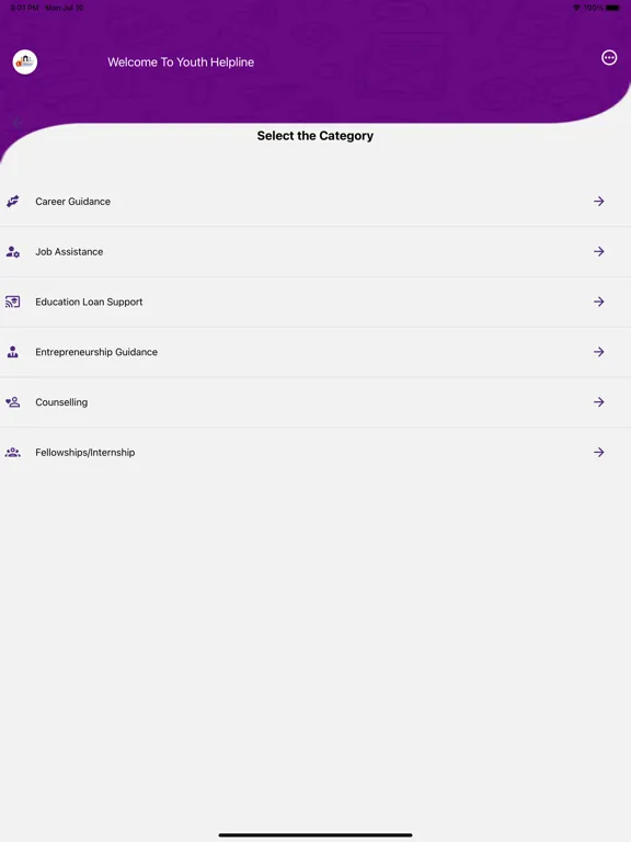 Zrzuty ekranu Youth Helpline India iPad 