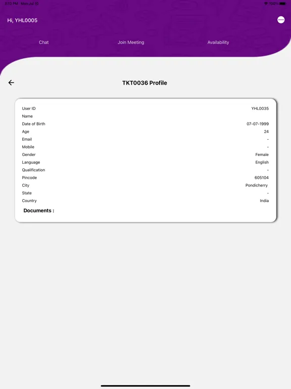 Zrzuty ekranu Youth Helpline India iPad 