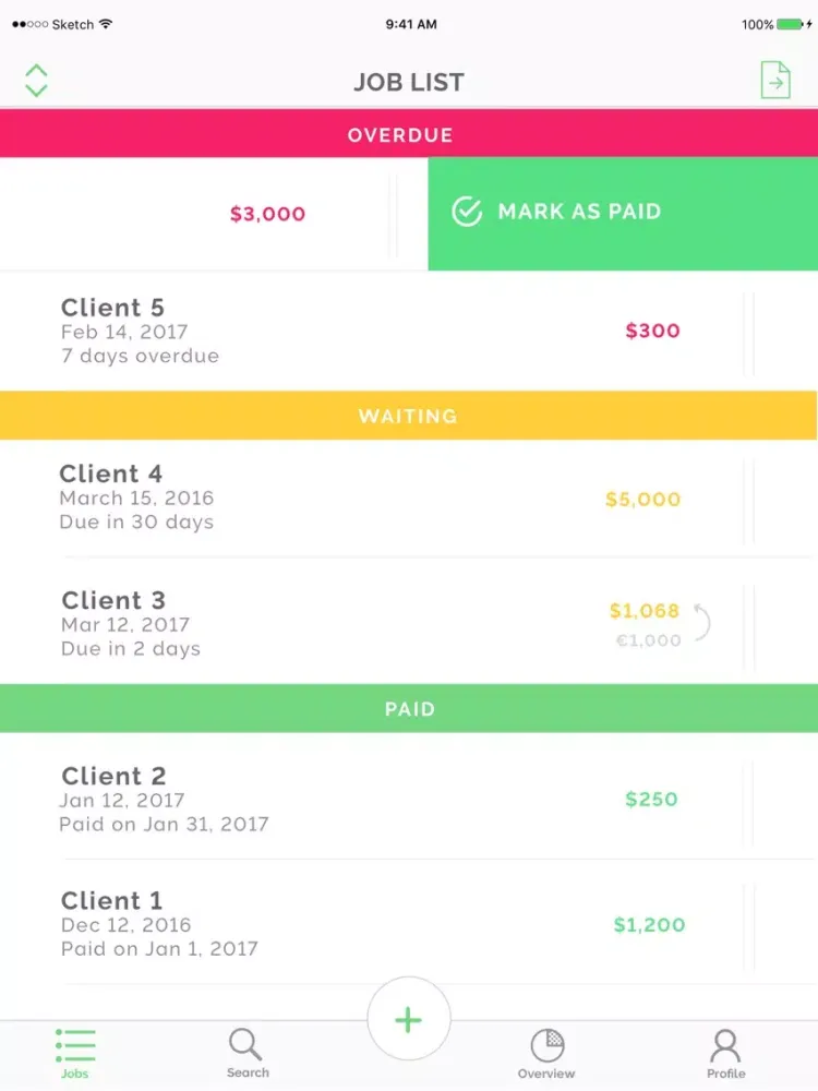 Скриншоты Tycoon Freelance job tracking iPad 