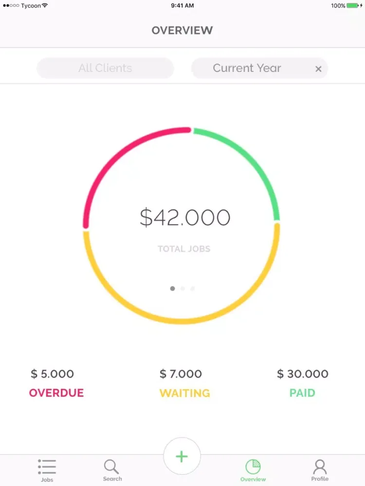 Скриншоты Tycoon Freelance job tracking iPad 