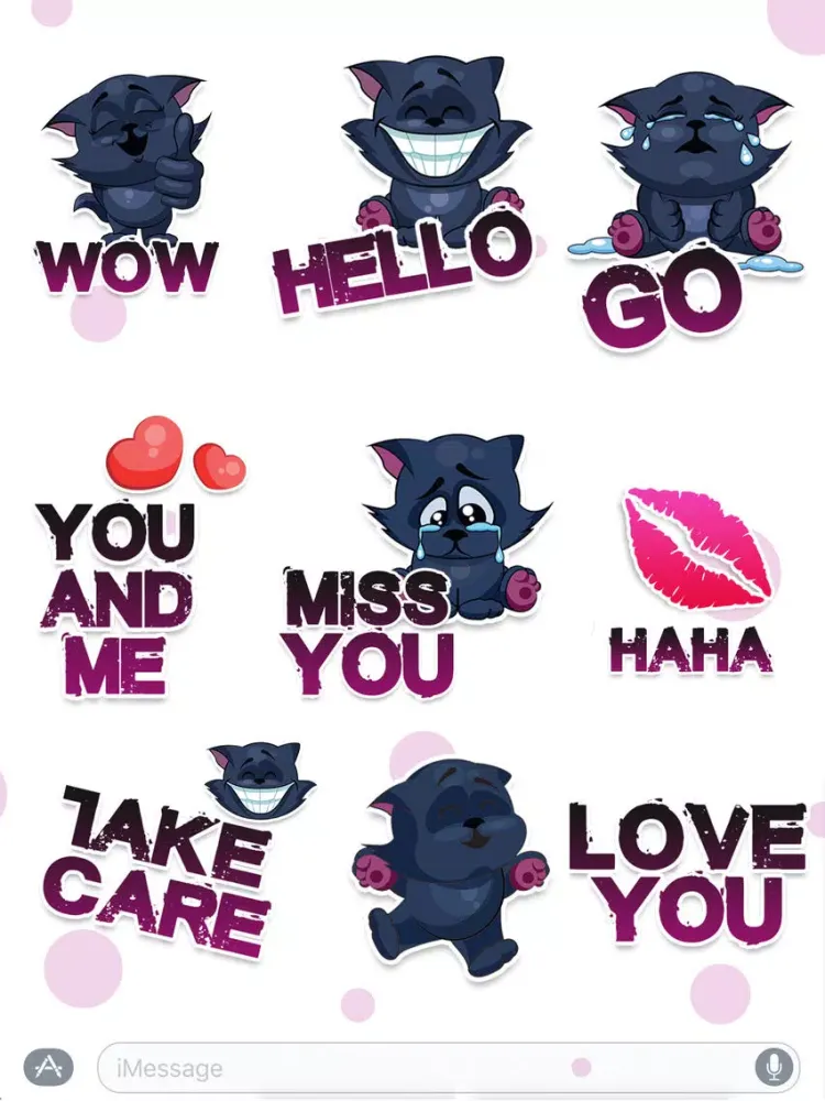 Скриншоты Black Cat - Sticker Pack iPad 