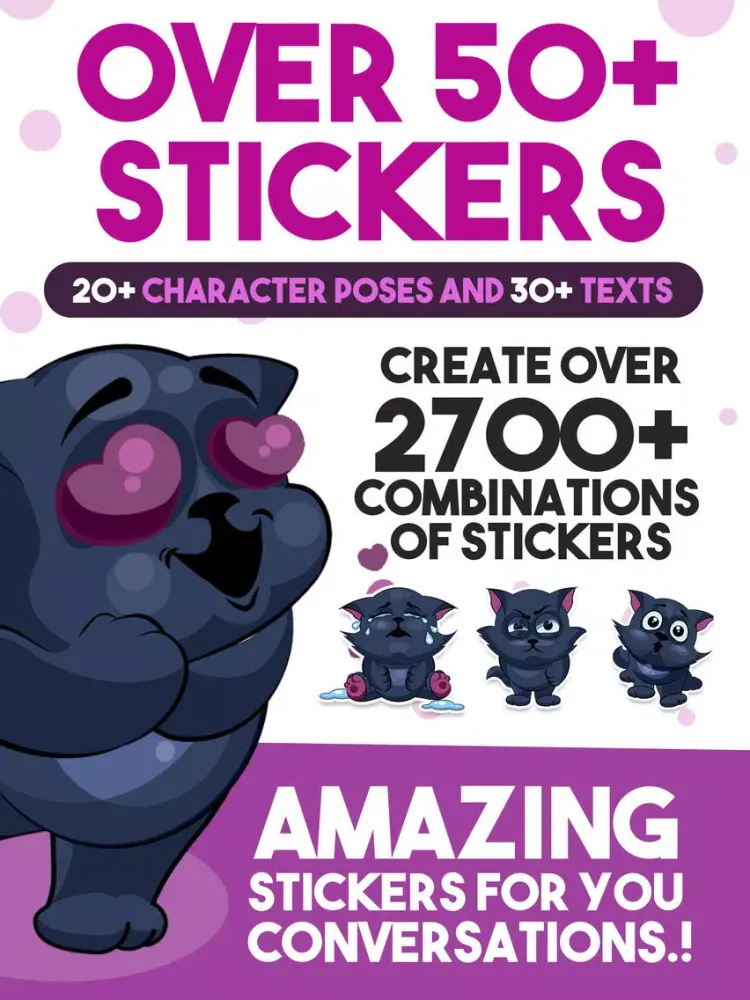 Скриншоты Black Cat - Sticker Pack iPad 