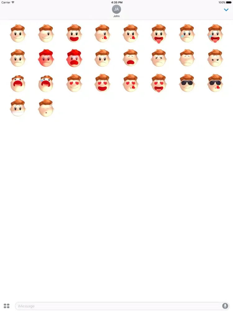 Boy! 3D Face Emoji Stickers for iMessage iPad  Ekran Görüntüleri