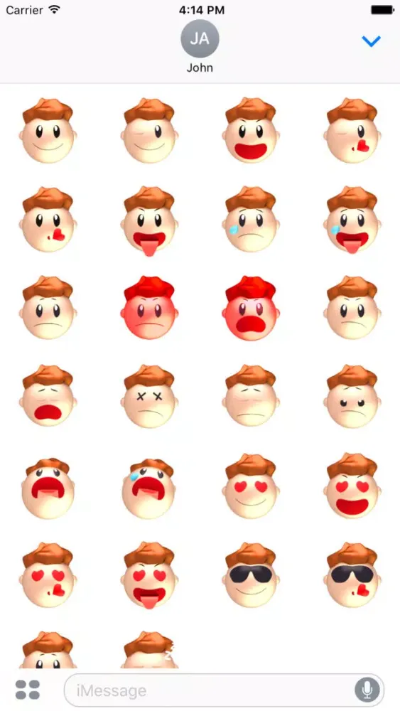 Boy! 3D Face Emoji Stickers for iMessage Ekran Görüntüleri