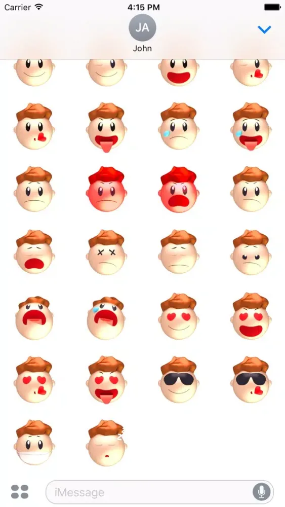 Boy! 3D Face Emoji Stickers for iMessage Ekran Görüntüleri