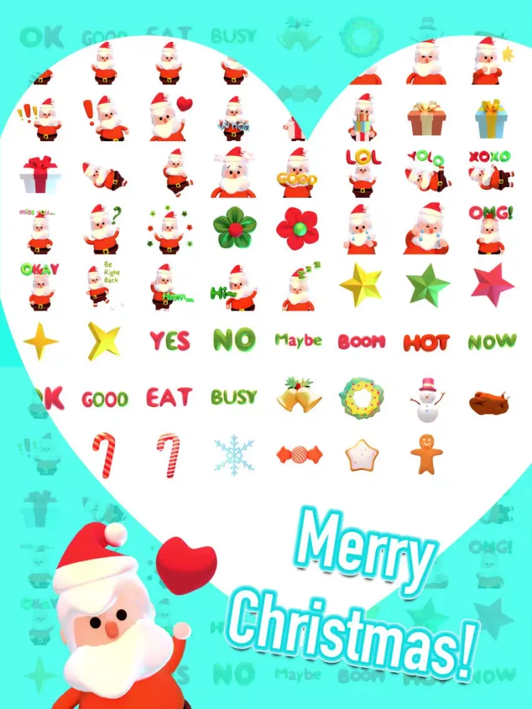 تصاویر Santa! Cute 3D Emoji and Text Stickers for iMessag iPad 