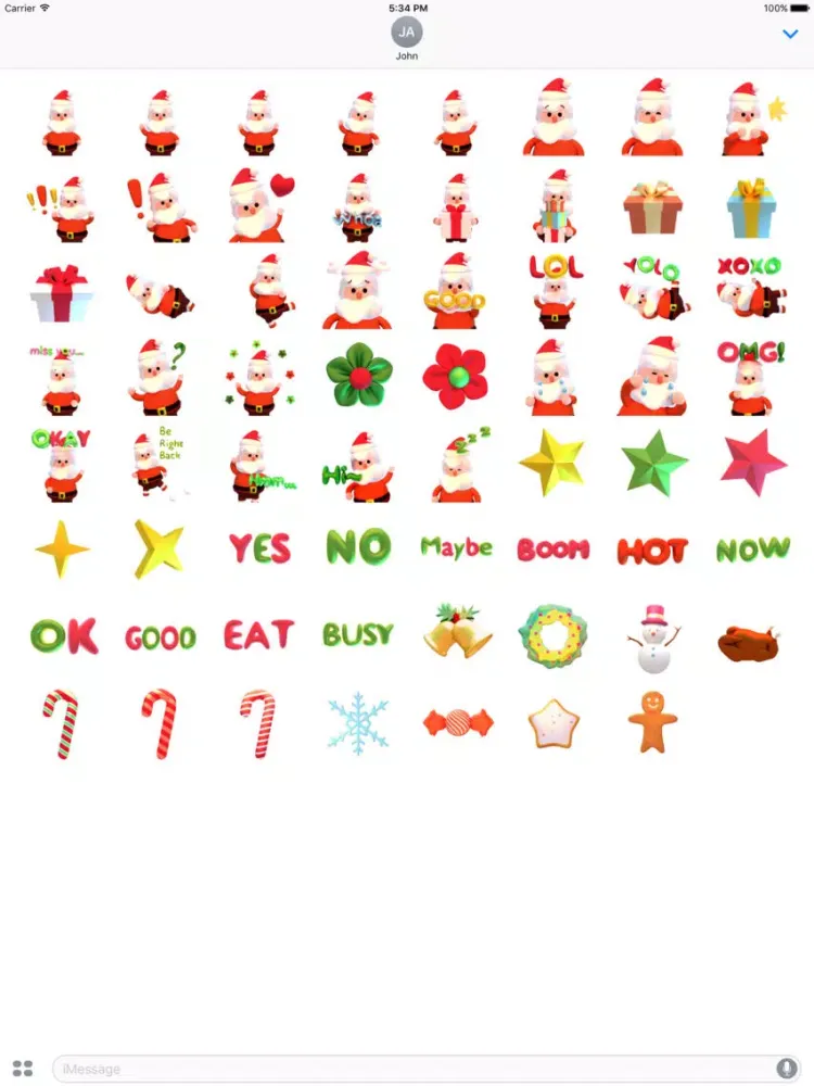 تصاویر Santa! Cute 3D Emoji and Text Stickers for iMessag iPad 
