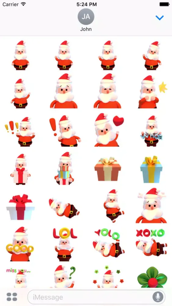 تصاویر Santa! Cute 3D Emoji and Text Stickers for iMessag