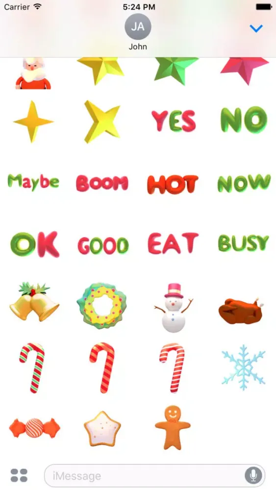 تصاویر Santa! Cute 3D Emoji and Text Stickers for iMessag