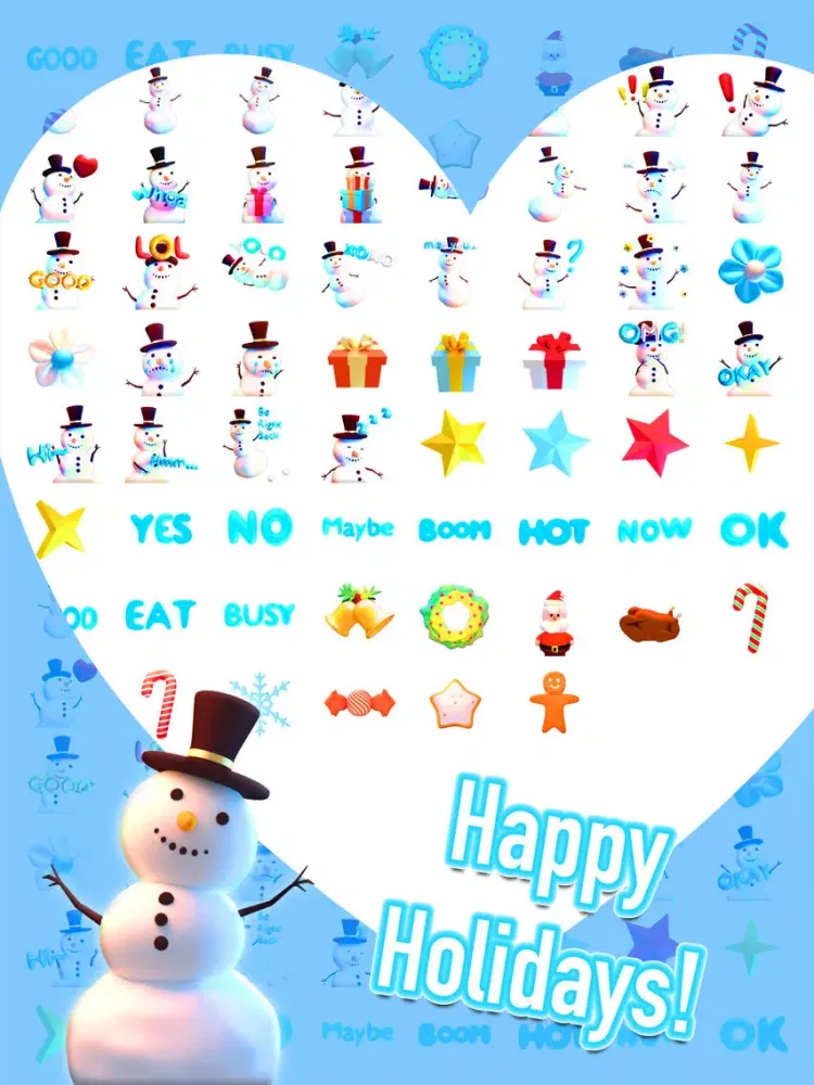 Скриншоты Snowman! Cute 3D Emoji Stickers for iMessage iPad 