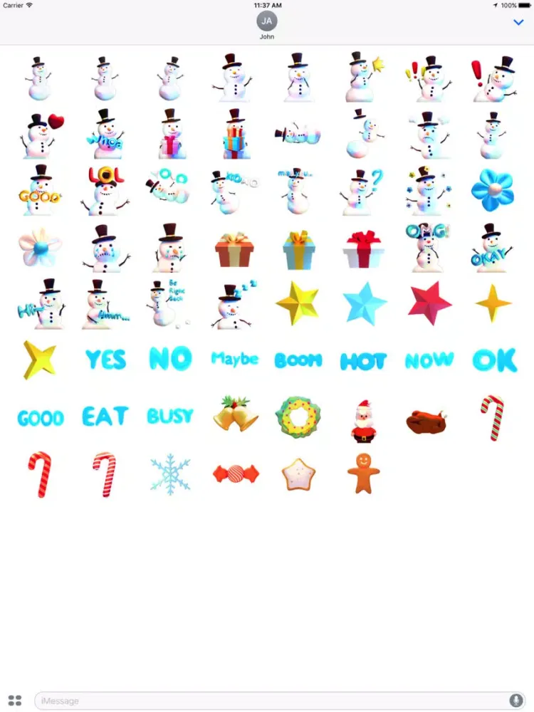 Скриншоты Snowman! Cute 3D Emoji Stickers for iMessage iPad 