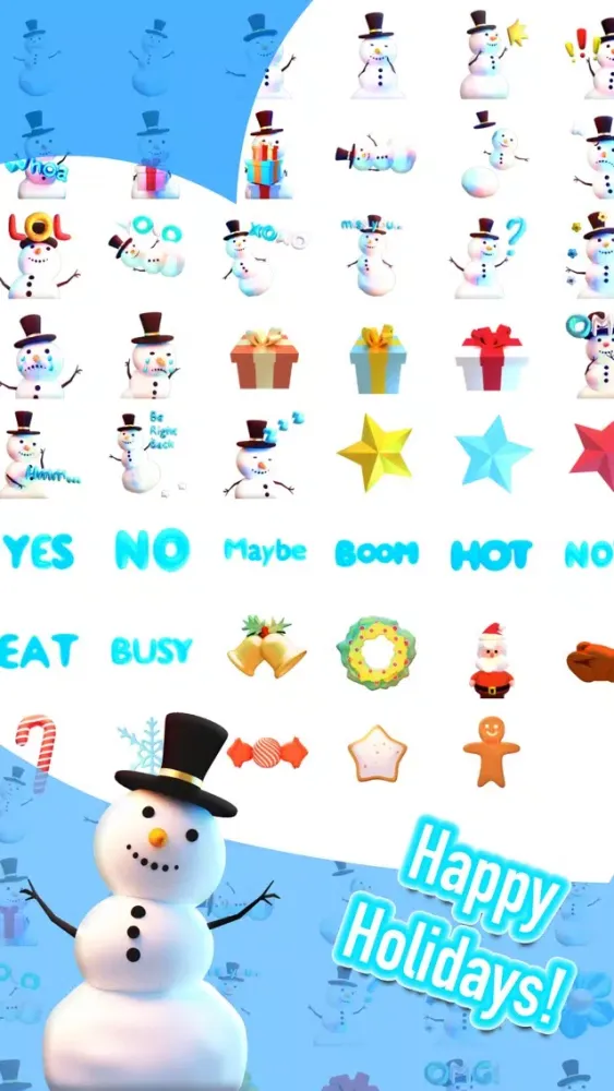Скриншоты Snowman! Cute 3D Emoji Stickers for iMessage
