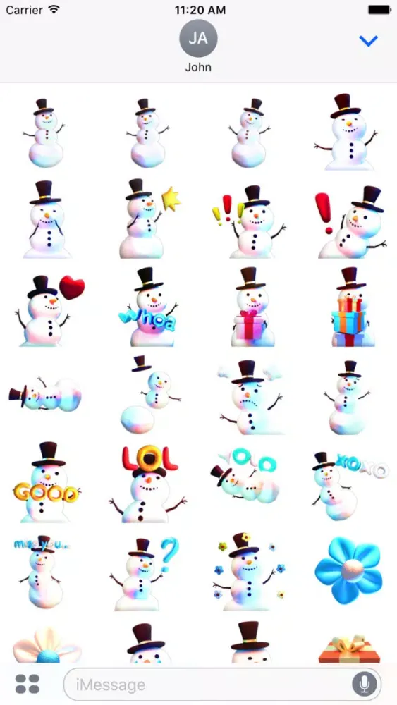 Скриншоты Snowman! Cute 3D Emoji Stickers for iMessage