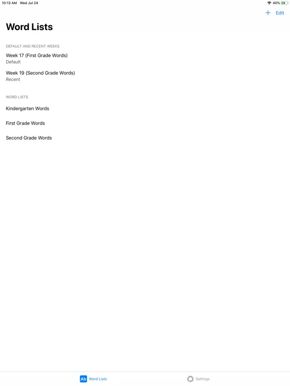 Tangkapan skrin Word Wall Words iPad 