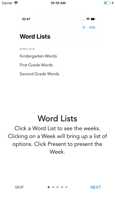 Tangkapan skrin Word Wall Words
