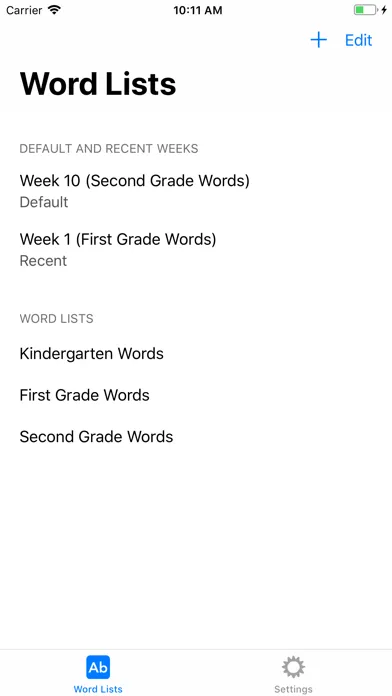 Tangkapan skrin Word Wall Words